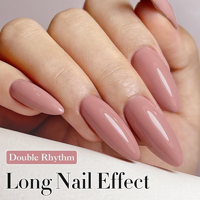 Double Rhythm 0.5Oz Gel Polish Pure Sheer Same Color Same Bottle Soak Off 15ML Gel Polish Manicure Salon Nail Art DIY at Home for Women (Soft Pink-A1088)