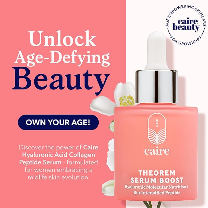 Caire ‘Own Your Age’ Bioavailable Hyaluronic Acid Collagen Peptide Serum for Face, Eyes + Neck | 15ml