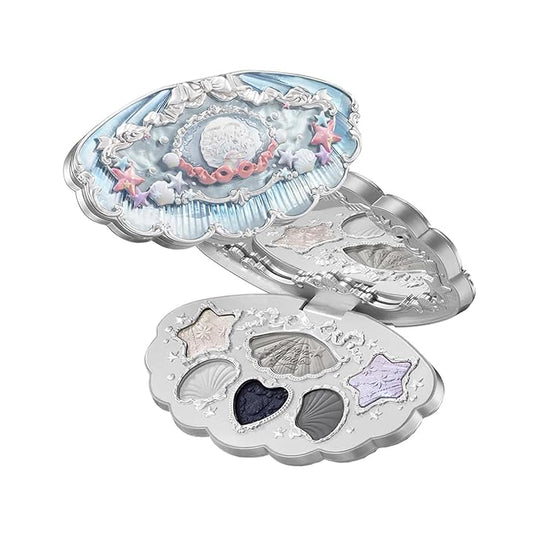 Flower Knows 03 Deep Sea - Sultry Smoke: Capture the mystery of the deep sea with cool, smoky greys and reflective silver glitter—siren eyes in a palette.Paint your lids with the colors of the sea