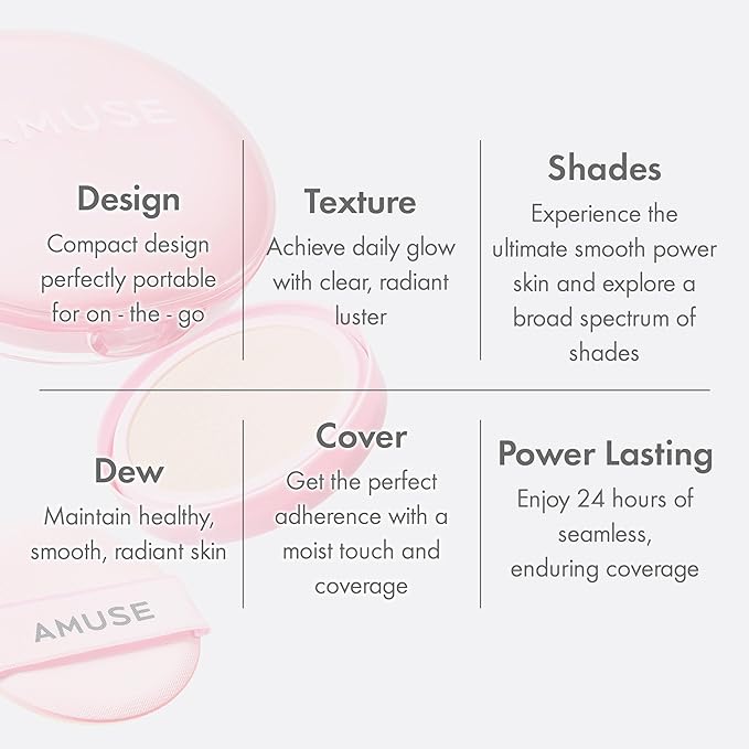 Amuse SEOUL DEW POWER VEGAN CUSHION [REFILL] | Dewy, glow, long-lasting, clean beauty, lightweight, natural look, foundation for sensitive skin, hydrating cushion ([REFILL] 02 HEALTHY)