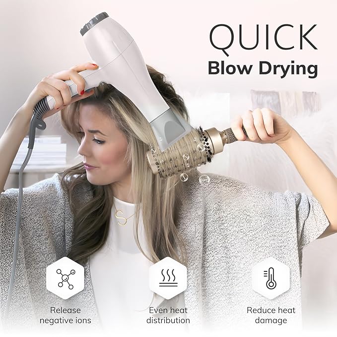 Round Brush for Blow Drying, Nano Thermal Ceramic & Ionic Tech Hair Brush with Boar Bristles, Professional Round Barrel Brush for Styling, Curling & Straightening by Sndyi (2.9 Inch, Barrel 1.7 Inch)