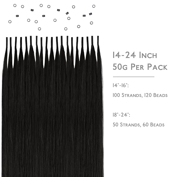 WENNALIFE I Tip Hair Extensions Human Hair, 50g 50s 18 Inch Natural Black Remy Itip Human Hair Extensions Invisible Itips Straight I Tips Fusion Extensions Real Human Hair