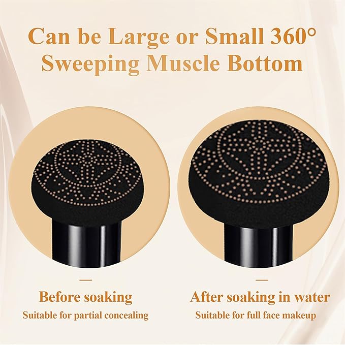 Mushroom Head Air Cushion CC Cream - BB Cream Face Makeup Foundation for Mature Skin Moisturizing Concealer Brighten Long-Lasting, Even Skin Tone for All Skin Types (2PCS Nude)