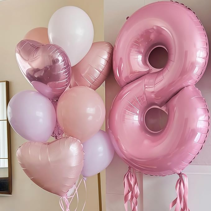 Pastel Pink 60 Balloon Number,40 Inch Light Pink 60 Balloons Large Helium Foil Mylar Number 60 Balloon for Birthday Party Anniversary Decorations