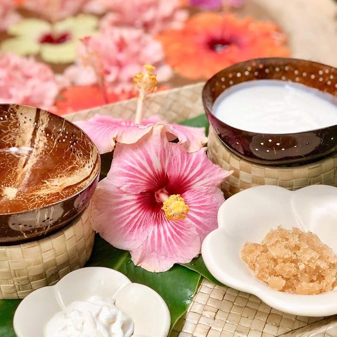 Pure Fiji Spa Gifts for Women and Man - Body Gift Box Include: Sugar Scrub, Bath and Body Oil, Body Butter and Body Lotion, Scent Coconut