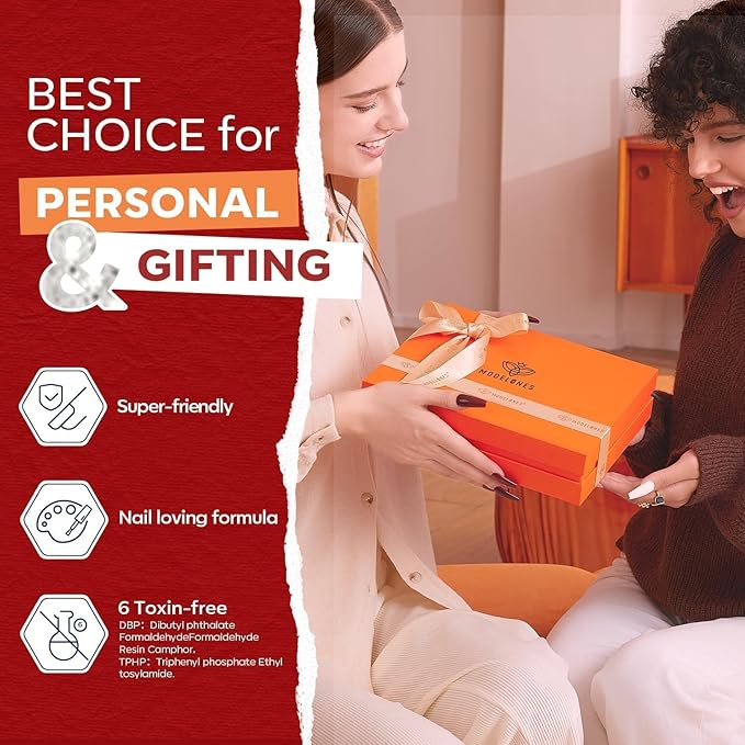 modelones Nail Polish Set, 12 Colors Winter Sparkle Dark Green Red Glitter Silver Champagne Burgundy Gold Nail Polish Set Quick DIY Finger Nail Polish Manicure DIY Nail Art Salon Home Gift