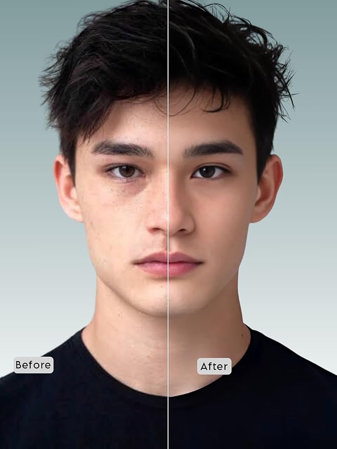 Invisible Foundation for Men – Medium-Coverage, Lightweight & Hydrating | Natural Look Makeup | Oil Control & Sweat-Resistant | 4 Shades | Natural Glow