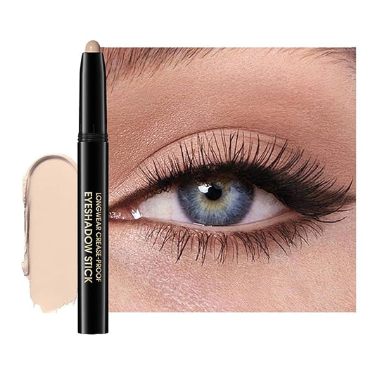 CHIFURE Eyeshadow Stick, Shimmer and Matte Cream Eye Shadow Brightener Sticks Eyeliner Pencil Crayon, Waterproof Long Lasting Eye Highlighter Stick Makeup,0.056 Oz(#3-Desert)
