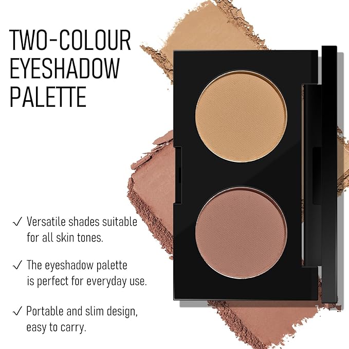 KYDA 2 Color Eyeshadow Palette, Taupe Brown and Matte Nude Eyeshadow Powder, Highly Pigment, Soft and Blendable Makeup for Daily Look -04