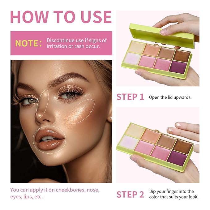 CHIFURE Eyeshadow Stick, Shimmer and Matte Cream Eye Shadow Brightener Sticks Eyeliner Pencil Crayon, Waterproof Long Lasting Eye Highlighter Stick Makeup,0.056 Oz (8-color eyeshadow palette)