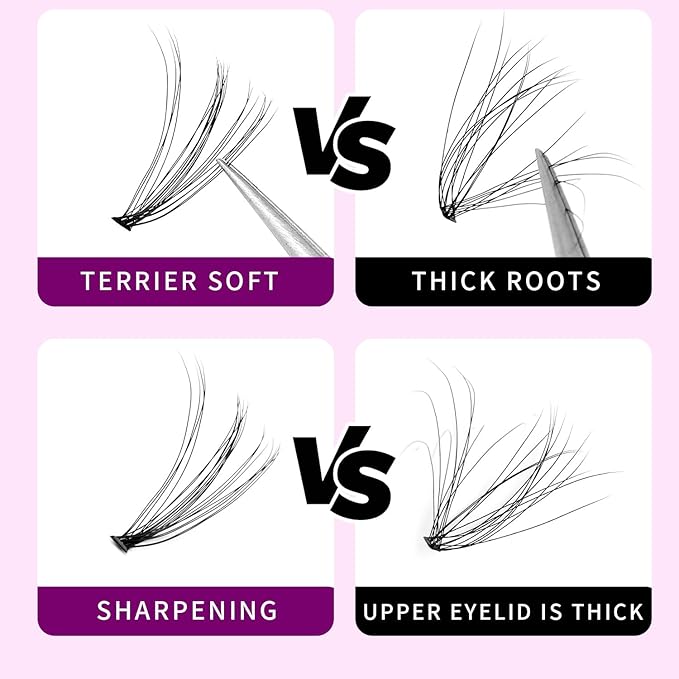 20D Cluster Eyelashes Mixed10-12-14mm/11-13-15mm/12-14-16mm/16-18-20mm Individual False Eyelashes Thickness 0.07mm D Curl Makeup Volume Eye Lashes 200 PCS (16-18-20mm)