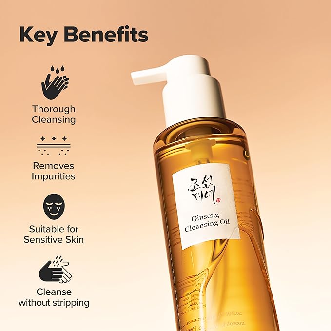 Beauty of Joseon Ginseng Cleansing Oil Waterproof Makeup Remover for Sensitive, Acne-Prone Facial Skin. Korean Skin Care for Men and Women, 210ml, 7.1 fl.oz