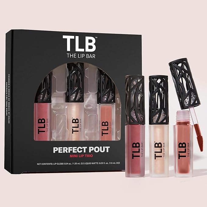 Perfect Pout Mini Lip Trio - Trophy Wife Lip Gloss, Bawse Lady Nonstop Liquid Matte, Gamechanger Gloss Up Lip Gloss