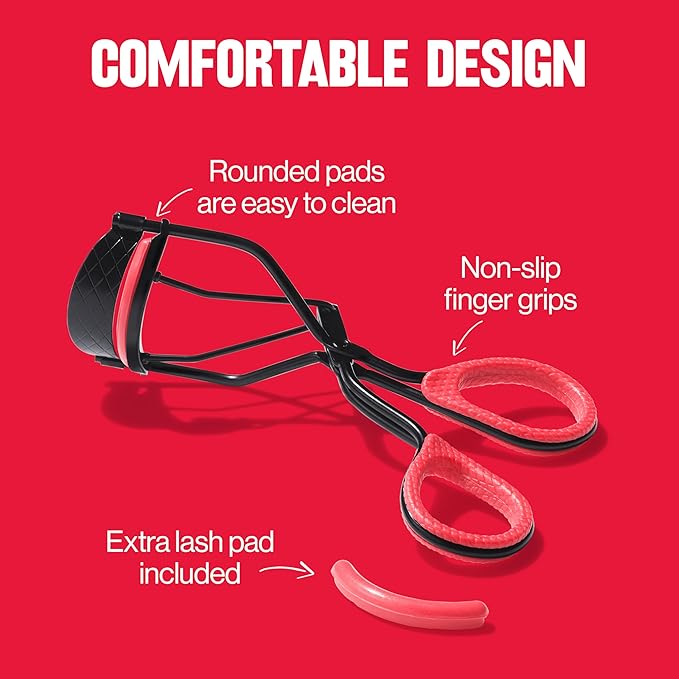 Revlon Extra Curl Lash Curler, Gives an All Day Dramatic Curl, with Finger Grips for a Non Slip Grip, Easy to Use, 1 Count