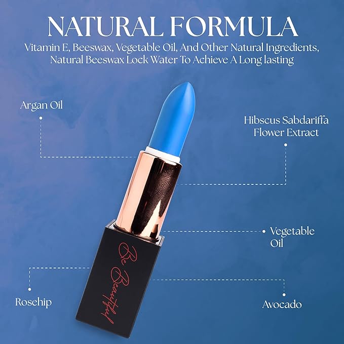 lipstick provides smooth moisturizing application creamy on my lips hydrating long lasting wear non-sticky glides on provides maximum color organic shea butter-blue