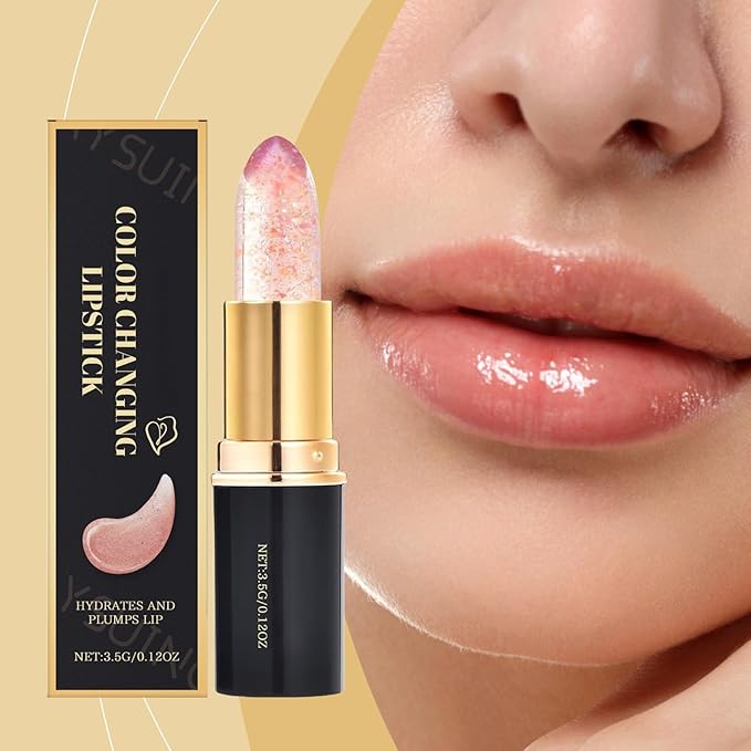 Color Changing Lipstick for Women, 24 Hours Enduring PH Lipstick Color Changing, Moisturizing Clear Lip Gloss - 1PC