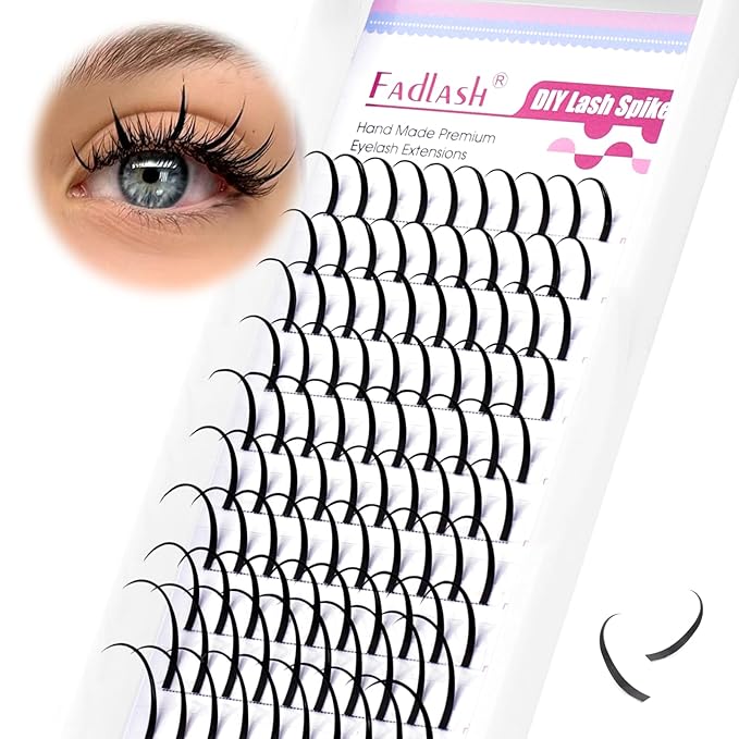 Spike Lash Clusters Lash Spikes D Curl Manga Lashes 13-21mm Soft and Lightweight Fairy Spiky Lash Clusters DIY Eyelash Clusters at Home by FADLASH (0.07D, 13-21mm)