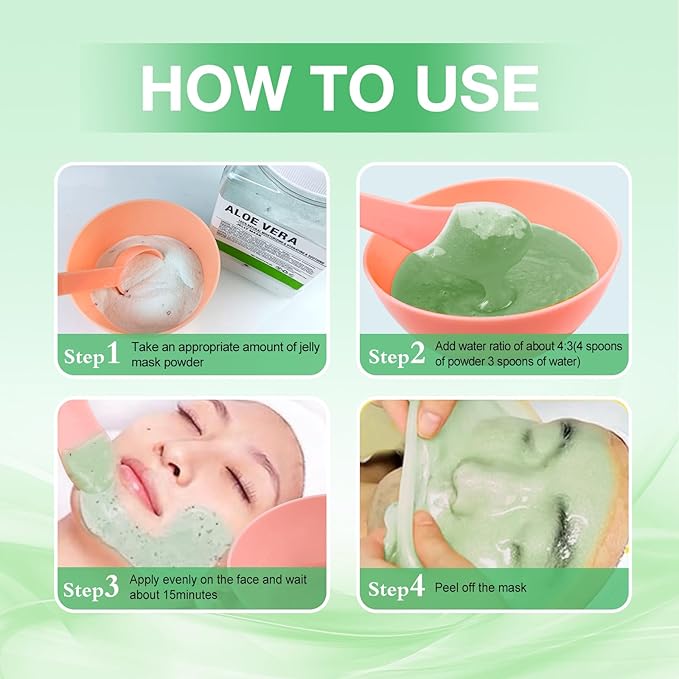 Jelly Mask for Facials Professional, Hydrating & Moisturizing Peel-Off Natural Gel Face Mask SkinCare, Professional Spa Use Jelly Face Masks, Deep Hydration & Glow 23 Fl Oz (Aloe Vera)