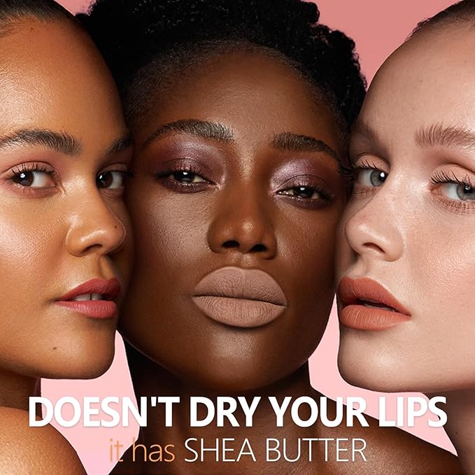 Nude Berry Dark Red Lipstick 3Pc Long Lasting Lipsticks for Women Pigmented Smudgeproof Transferproof Vegan Cruelty Free Lip Color, A61/66/48