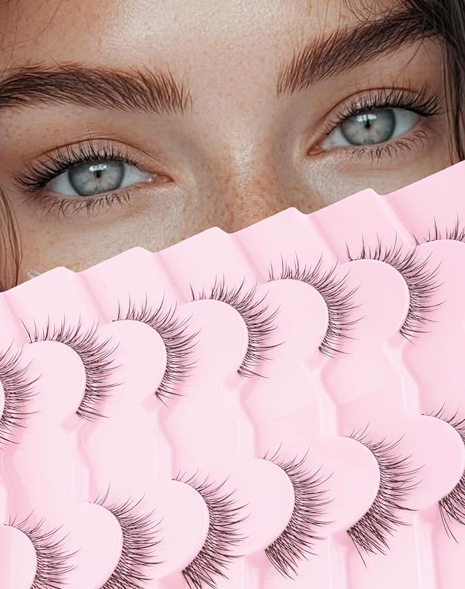 Asian Korean Lashes Wispy Natural Eyelashes Short Fake Lashes M-26