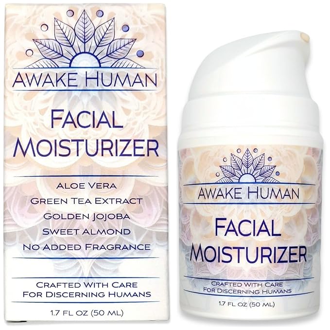 Natural Face Moisturizer for Dry Sensitive Skin - Organic Natural Face Cream - Facial Aloe & Green Tea Moisturizer Cruelty Free - Vegan Face Moisturizer for Women, Acne-Safe, Anti-Aging, No Fragrance