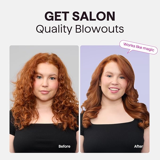 Wavytalk Thermal Brush, 1.5 Inch Blowout Express Ionic Thermal Round Brush Creates Blowout Look in 10 Minutes Makes Hair Shinier & Smoother, Dual Voltage (Lavender Purple)