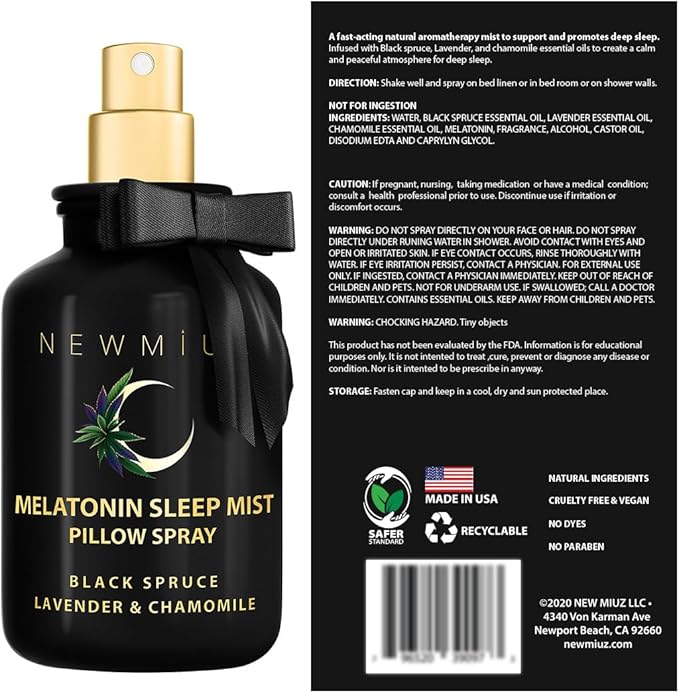 Deep Sleep Pillow Spray Lavender Chamomile Essential Oil Aromatherapy Mist for Sleep Relaxation Calming Stress Relief Bedtime Shower Spray Luxury Gift