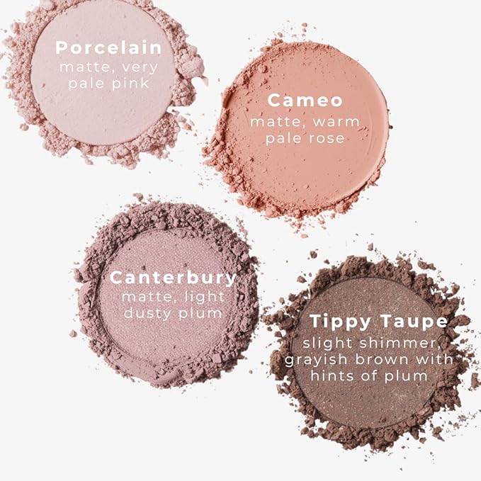 Honeybee Gardens 'Skinny Dip' Refill Pans, Pink, Beige, Nude Tones, Vegan, 4 Pack of 26mm Pans. COMPACT NOT INCLUDED