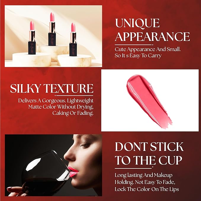 lipstick provides smooth application, hydration and moisture to the lips with long lasting wear, non-sticky, glides on,provides maximum color organic shea butter (pink me)