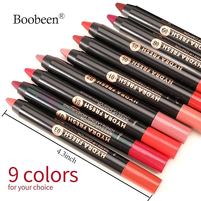 Boobeen Velvety Creamy Matte Lip Liner - Full Coverage High Pigment Waterproof Long Lasting Lipstick for Women, Matte Lip Color with Smooth (#09)