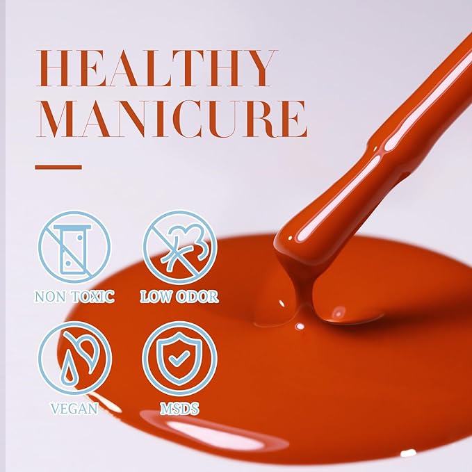 Double Rhythm 0.5Oz Gel Polish Pure Sheer Same Color Same Bottle Soak Off 15ML Gel Polish Manicure Salon Nail Art DIY at Home for Women (Pumpkin Orange-A1100)