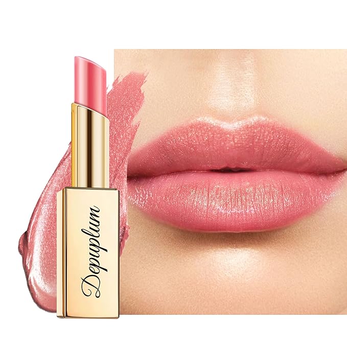 Nude Pink Lipstick Moisturizing for Women Shimmer Tinted Lip Balm Hydrating Nourishing Lip Gloss Vegan& Cruelty Free Lip Makeup, ZG114 New Moon