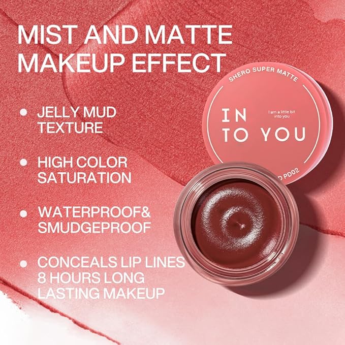 INTO YOU Matte Liquid Lipstick for Women, Canned Long Lasting Lipstick Waterproof with Lip Brush, No Transfer, High Pigmented with Lightweight Lip Mud Texture(PD02)