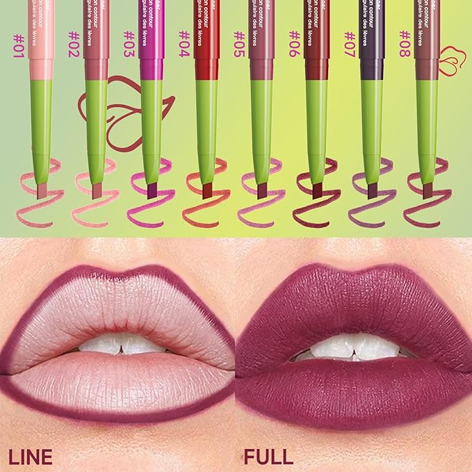 8pcs Nude Lip Liner Makeup Set - Waterproof & Smudge-Proof Matte Pencil, Long-Lasting & Durable, Smooth & Easy Glide, Non-Smudge, Contouring, Filling & Layering (Triangular, 8 Count (Pack of 1))