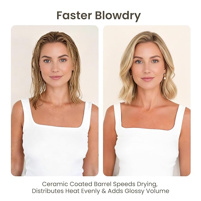 AIMIKE Round Brush for Blow Out, Small Round Hair Brush Nano Thermal Ceramic & Ionic Tech, for Blow Drying & Styling, Curling and Shine - 2.4 inch Barrel w/Boar Bristles