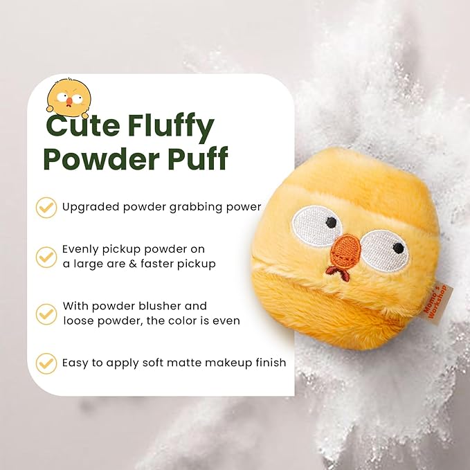 Face Fluffy Powder Puff,Soft Plush Setting Powder Puff, Large Velour Makeup Puff for Loose Or Pressed Powders,Round Cosmetic Puff, Beauty Makeup Tool,1pcs