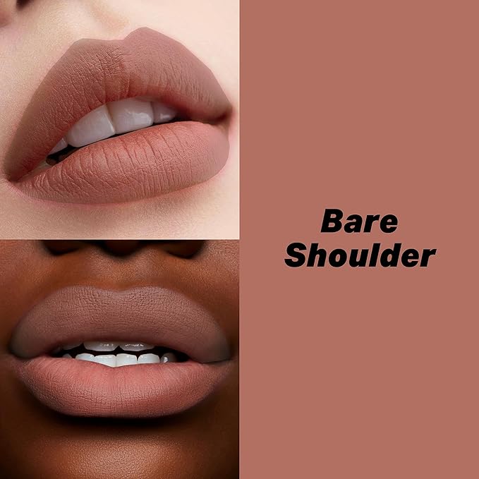 16-Hour Volumizing Matte Liquid Lipstick with Non-Drying, Waterproof Matte Liquid Lip Color: 121 Bare Shoulder, 0.14 Fl Oz
