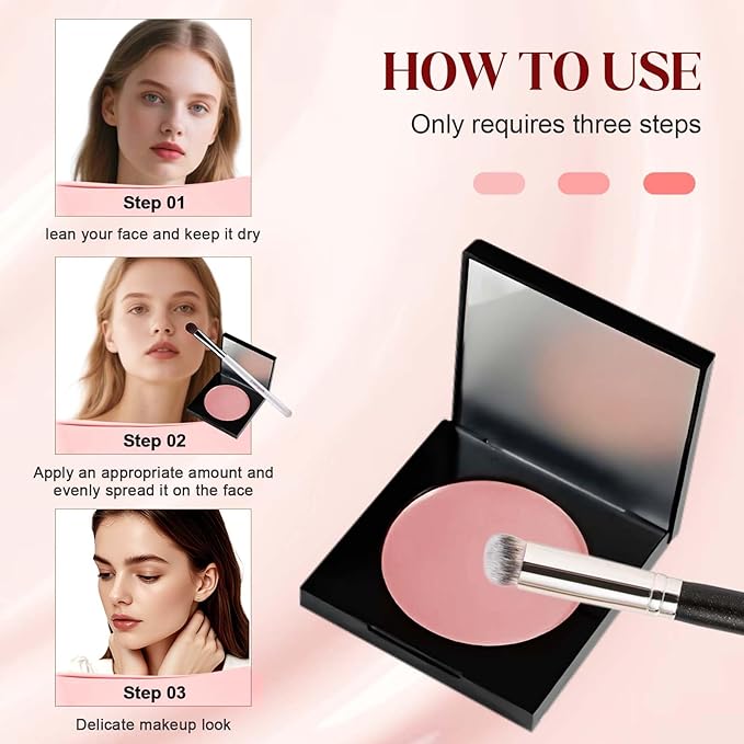 Colored CC Undereye Corrector, Eye Concealer Undereye Color Corrector for Dark Circles, Clay Neutralizing Makeup Under Eye Hydrating Concealer with Brush (Pink & 2 Brushes, Small)