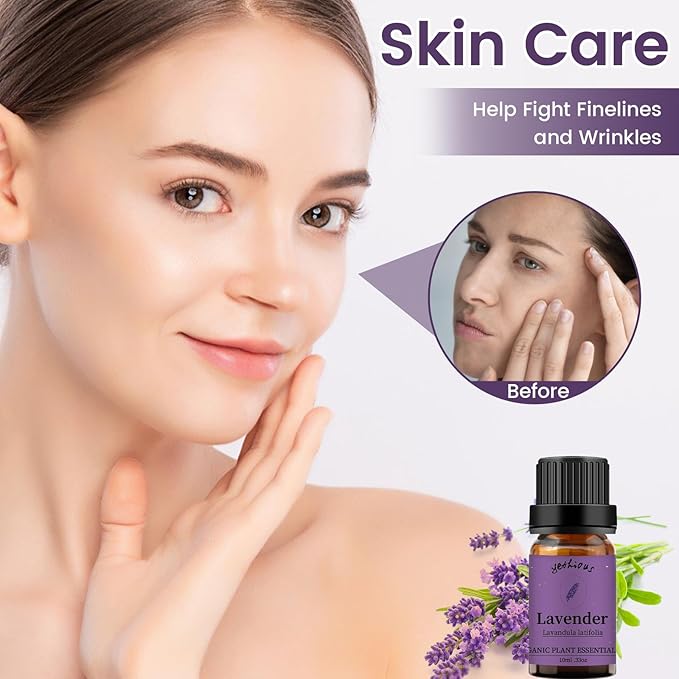 yethious Lavender Essential Oils for Diffuser & Aromatherapy Pure Lavender Oil Organic Plant Oils