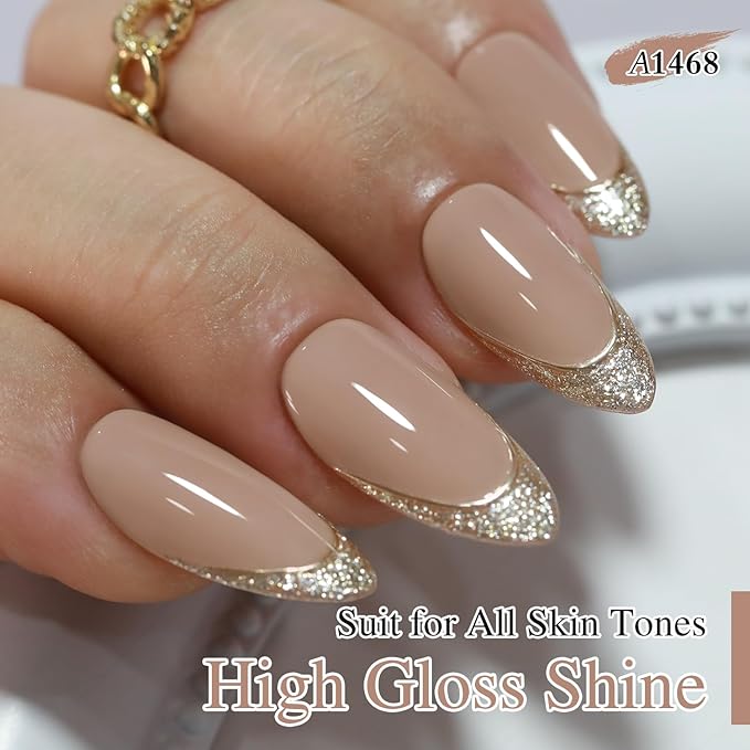 Double Rhythm 15ML Gel Nail Polish Pure Sheer Same Color Same Bottle Soak Off Gel Polish Art Manicure Salon DIY at Home for Women (Deep Khaki-A1468)
