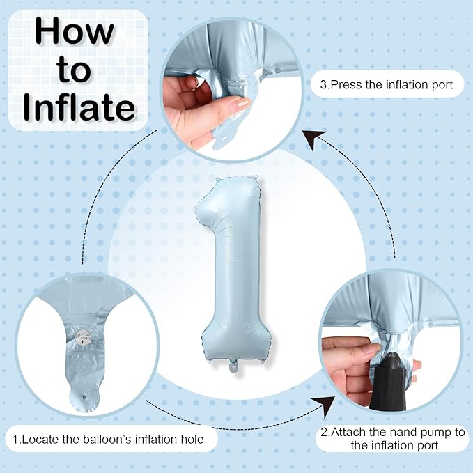 40 Inch 10 Balloon Number, Large Pastel Matte Baby Blue Foil Number 10 Balloons Birthday Party Decor, Light Powder Blue Helium Mylar Self Inflating Balloon for Boy 10th Birthday Anniversary Decoration