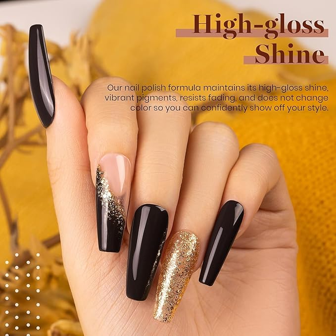 Beetles Fall Gel Nail Polish Set 6 Colors Caramel Chocolate Coffee Mocha Yellow Gold Glitter Brown Gel Polish Kit Soak Off UV LED Cured Nail Art Gifts for Women Caramel Swirl