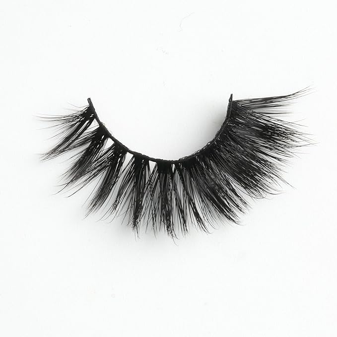 SUNWELL False Eyelashes 16mm Mink Lashes 8D Fluffy Cat Eye Faux Mink Lashes Strip Lashes Soft Reusable Luxury Volume Fake Eyelashes 10 Pairs Pack