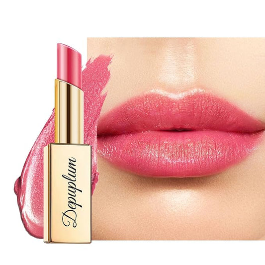 Red Pink Lipstick Moisturizing for Women Shimmer Tinted Lip Balm Hydrate Nourish Lip Gloss Cruelty Free Lip Makeup, ZG115 Shine