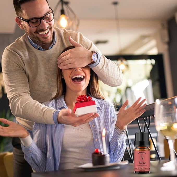 yethious Rose Essential Oil 100% Pure Rose Scented Oil for Diffuser & Aromatherapy Fragrance DIY Candle Soap Making Rose Oil Essential Oil 10ML