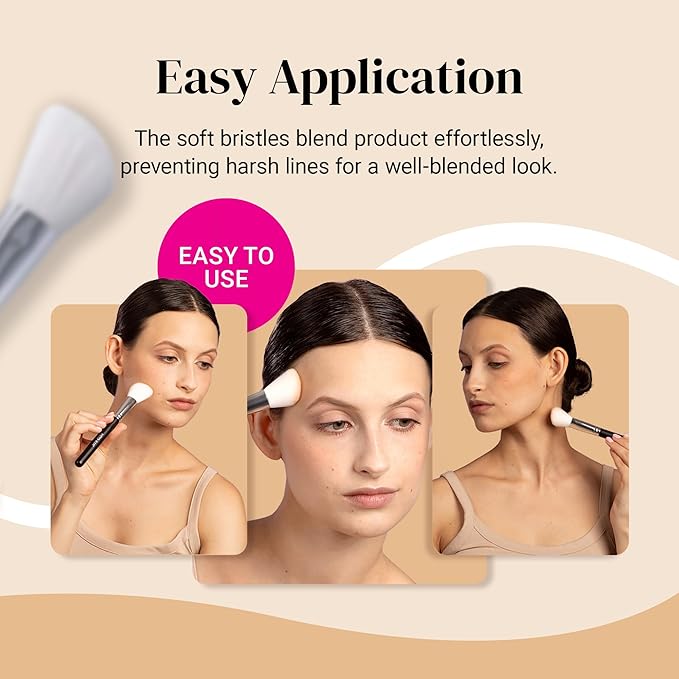 KESHIMA Angled Blush Brush & Bronzer – Premium Contour Brush for Blush, Bronzer & Powder Makeup Application - Vegan, Cruelty-Free