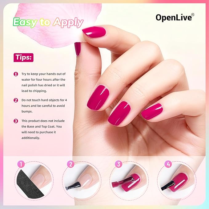 10ml Nail Polish Set 6 Colors Green Color Rose Red Light Pink Yellow All Seasons Neutral Color Quick Dry Nail Polish Set for Women Salon DIY Nail Art