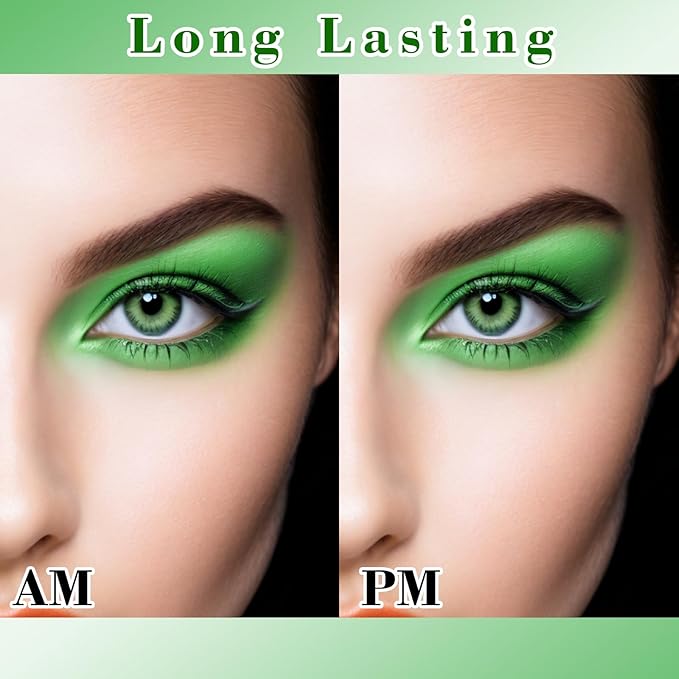 MEICOLY Light Green Eyeshadow with Mirror,Forest Green Matte Eye Shadow Palette,Pressed Powder Single Eyeshadow for Women and Girls,Eye Makeup Eyelid Color,High Pigment,Long Wearing