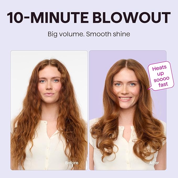 Wavytalk Thermal Brush Blowout Boost Grande, 1.77 Inch Heated Round Brush for Long Hair, Tourmaline Ceramic Negative Ion Technology Reduce Hair Damage, Dual Voltage Black