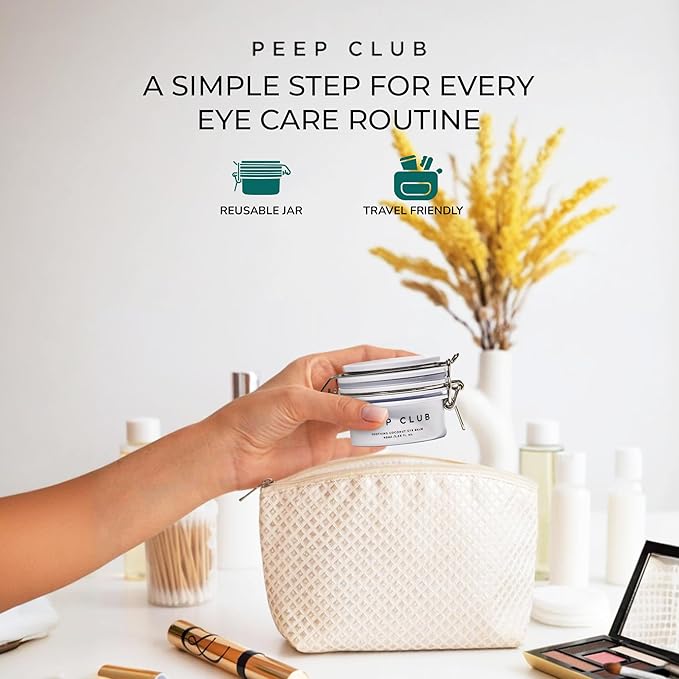 Peep Club Soothing Coconut Eye Balm – Optometrist Formulated, Tea Tree Oil Free, Eye Makeup Remover, Nourishing Eye Cream, Sensitive Skin, Coconut Oil, Chamomile, Cureberry, Strengthens Lashes, 1.4oz